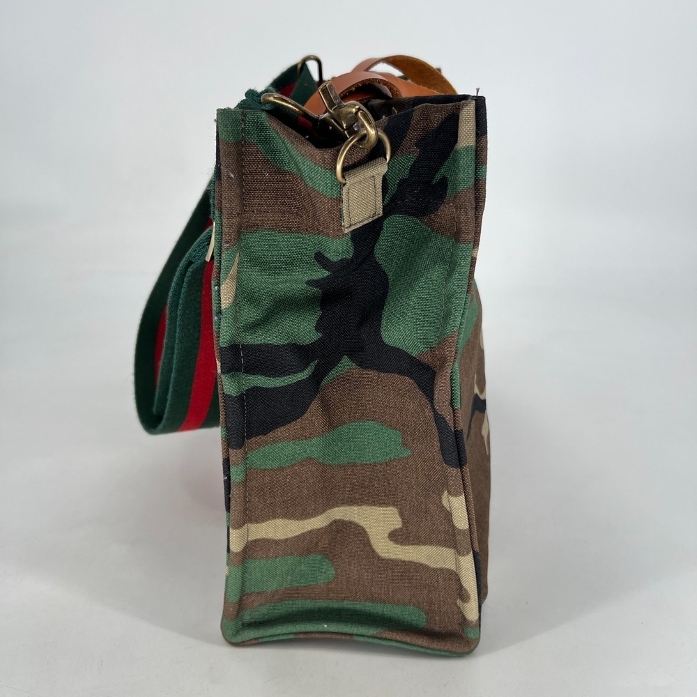 Parker Thatch Mimi Medium Camo Red Stripe Tote Bag Handbag - Picture 8 of 14